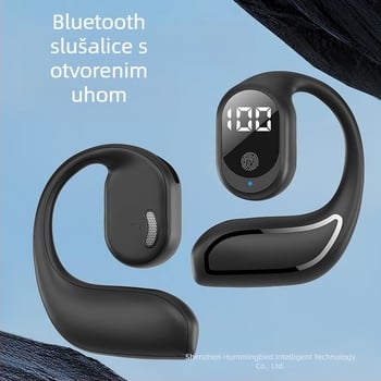 Bežične Bluetooth slušalice s redukcijom buke, dugi vijek baterije preko 8 sati, digitalni zaslon, Bluetooth 5.3, dizajn za držanje na uhu za auto i sport