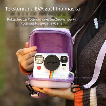 Polaroid kamera EVA čvrsta futrola - univerzalna za Now/Now+ Gen2, zaštita od ogrebotina i pada, kapacitet za Polaroid go/now/now+/one step2, težina 175,5 g