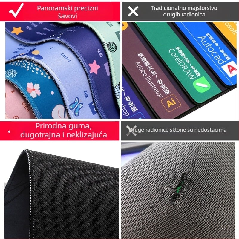 Velika podloga za stol od prirodnog kaučuka, protivklizna površina, prijenos topline, OEM prilagodljivo