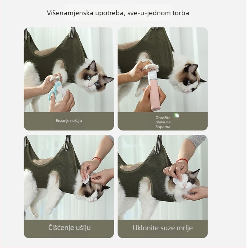 Torba za pranje mačaka, zaštita protiv ogrebotina, Višenamjenski alat za kupanje mačaka, čvrsti dizajn, 100 kom MR237