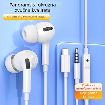 Žične In-Ear slušalice s Type-C priključkom za igrice, kompatibilne s Huawei, Oppo, Vivo i Honor