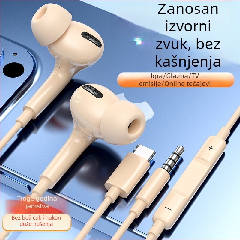 Žične In-Ear slušalice s Type-C priključkom za igrice, kompatibilne s Huawei, Oppo, Vivo i Honor