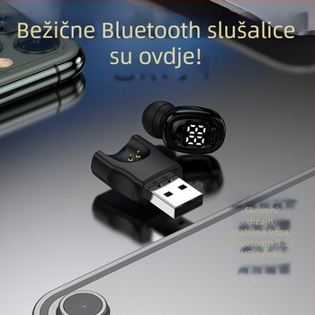 Automobilske Bluetooth slušalice, uho, Bežično punjenje, Neovisno smanjenje buka, Privatni model (IPX6, 4-8 sati trajanja baterije, Bluetooth 5.5)