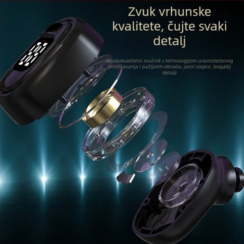 Automobilske Bluetooth slušalice, uho, Bežično punjenje, Neovisno smanjenje buka, Privatni model (IPX6, 4-8 sati trajanja baterije, Bluetooth 5.5)