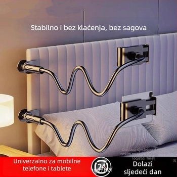 Stalak za telefon i tablet sa spiralnom bazom, za noćni ormarić i snimanje iznad kreveta