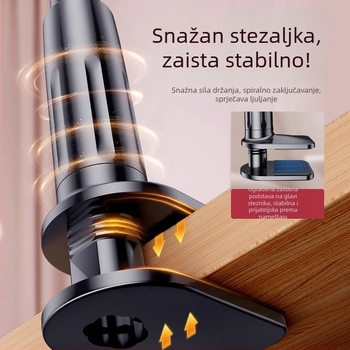 Stalak za telefon i tablet sa spiralnom bazom, za noćni ormarić i snimanje iznad kreveta
