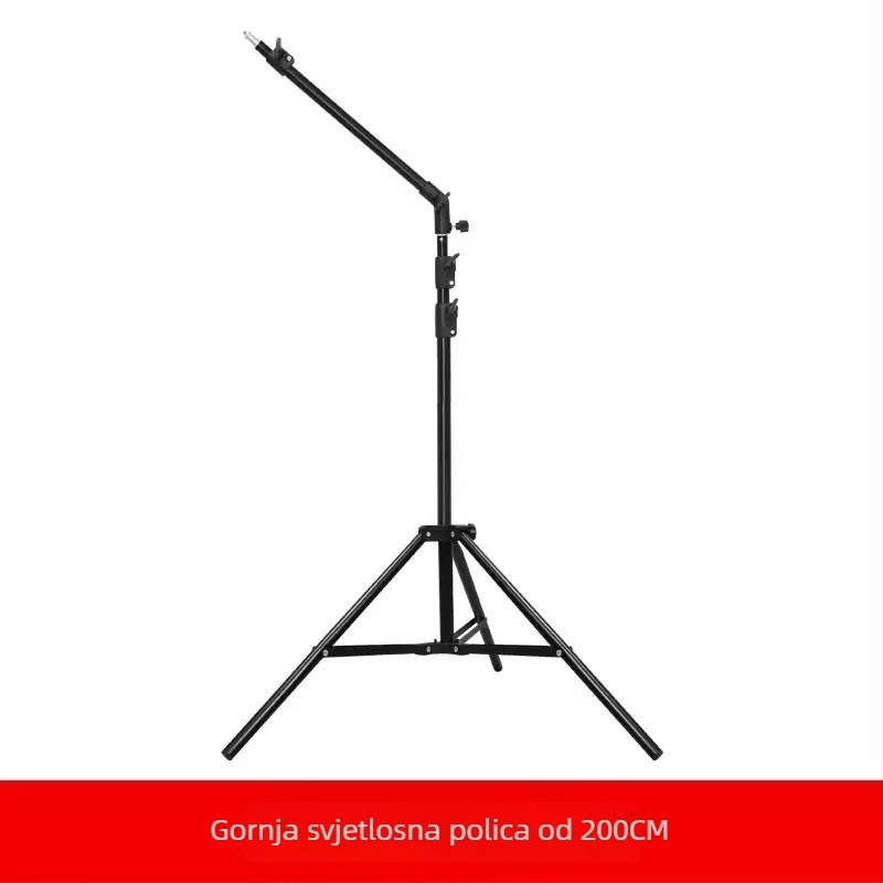 Nadgradni stalak za mobitel za snimanje — metalna konstrukcija, nosivost 4 kg, radna visina 49–280 cm, duljina cijevi 2.1/2.6/2.8 m, 2 sekcije