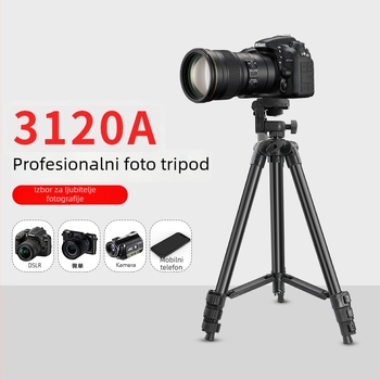 Stativ 3120 za kamere i pametne telefone — aluminijska legura, 3D PTZ, nosivost ispod 2 kg, težina 0,42 kg