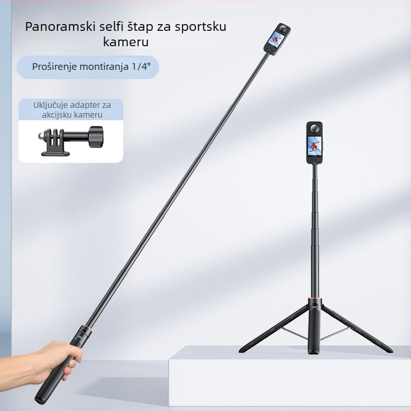 VRIG TP-21 selfie štapić za sportske kamere – kompatibilan s GoPro/Action/Insta360, univerzalan, plastični