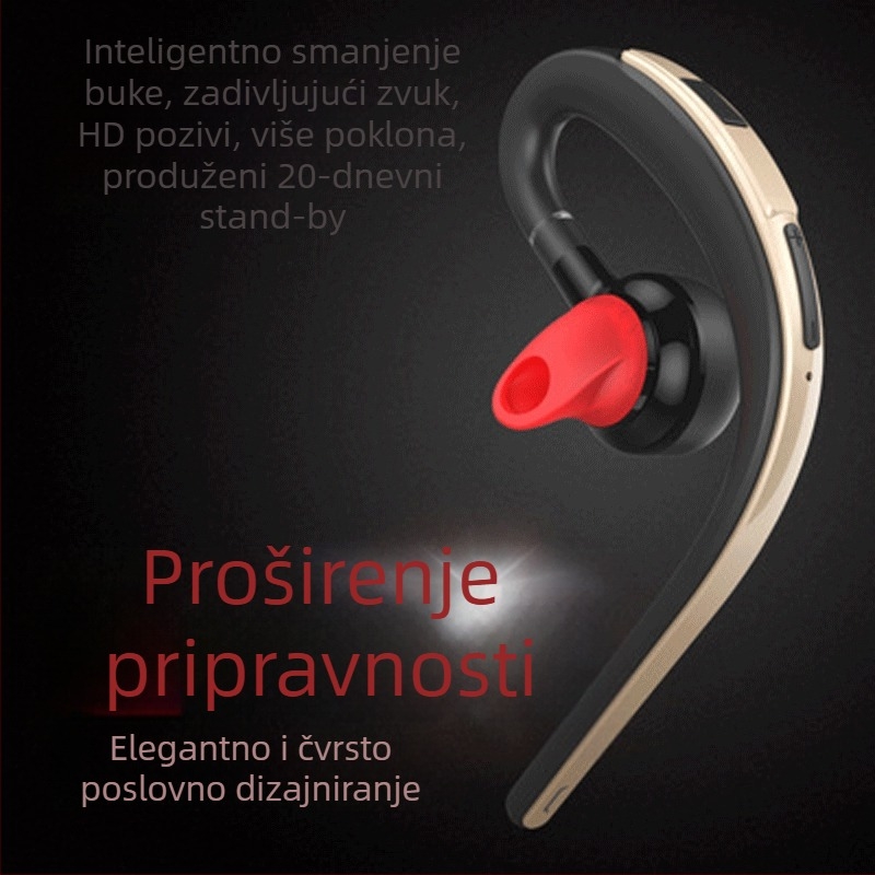 Auto Bluetooth slušalica, uho na uho, mini, bežična, domet 15 m, Bluetooth 4.1, pozivi i glazba, glasovno upravljanje, udobna za dugotrajno nošenje, silikon materijal