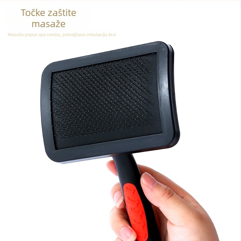 Češalj za mačke s zakrivljenom drškom i dizajnom otisaka stopala; težina 90 g; pakiranje 96/160/180 kom; kutija dimenzija 55×50×37 cm, 50×38×55 cm ili 45×38×54 cm