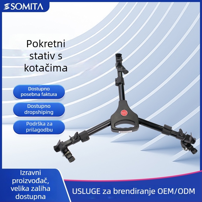 Osnova za stativ s kotačićima DY-101 | Aluminijska legura | Nosivost 30 kg | Težina 1,1 kg | Sklopljena duljina 440 mm