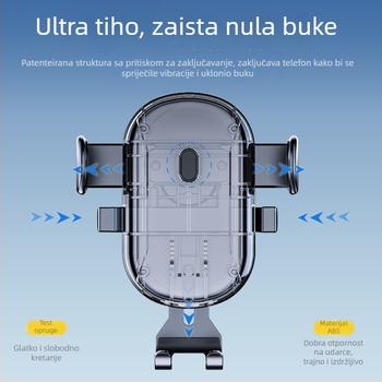 Držač za telefon za središnju konzolu automobila s usisnom čašicom, fleksibilnim crijevom i rotirajućim spojem — Double Chi; za navigaciju tijekom vožnje i hands-free pozive; prilagodljiv
