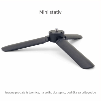 KT-2S Stolni tripod od ABS-a za telefon s rasvjetom i trokutastim držačem, nosivost 2-5 kg, 1 sekcija, bez PTZ