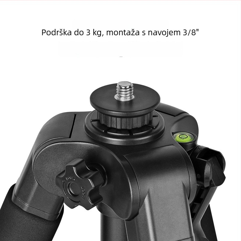 Stativ s odvojivim 3D gimballom, aluminijskog legura, 5 sekcija, nosivost 3 kg, ploča za brzo otpuštanje uključena