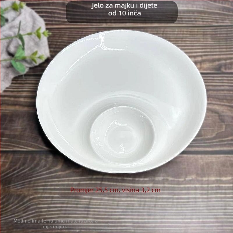 Europskog stila dvostruki porcelanski tanjur za knedle s zdjelom za umak, nepravilan oblik, pod glazurom, mikrovalna sigurnost, hotelski banket servis