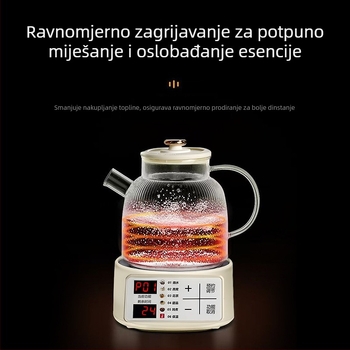 Hy-01 čajnik za zdravlje, staklena konstrukcija od borosilikata, konstantna temperatura, odvojivi gornji poklopac, 1,5–2 l, 220 V, 400–500 W, za 4–5 porcija