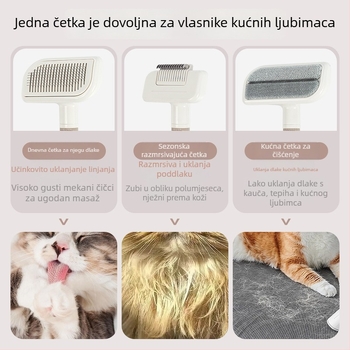 Ginflan Češalj za kućne ljubimce – igličasti češalj za uklanjanje dlake, za mačke i pse, ABS materijal