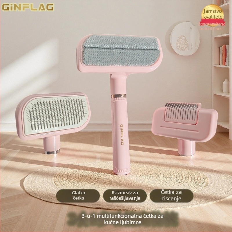 Ginflan Češalj za kućne ljubimce – igličasti češalj za uklanjanje dlake, za mačke i pse, ABS materijal