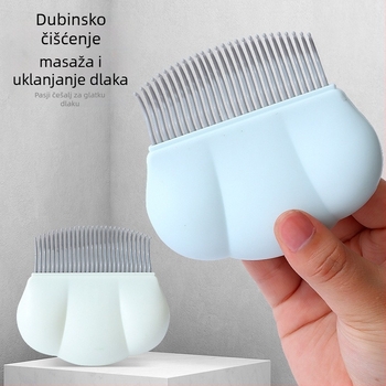 Češalj za njegu dlake kućnih ljubimaca za mačke i pse s fleksibilnim zubima za uklanjanje dlake i razrješavanje čvorova; materijal ABS; brend One cat and two dogs.