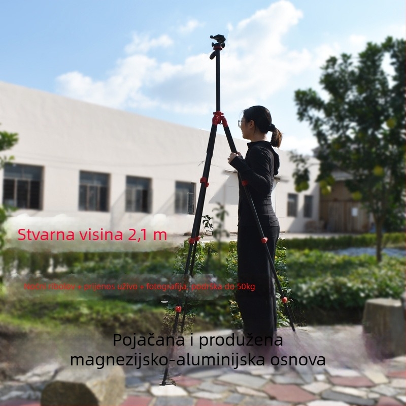 Tripod za ribarsko svjetlo s 3D gimbalom, 4-dijelni, aluminijska legura, ET-668, nosivost 11-15 kg