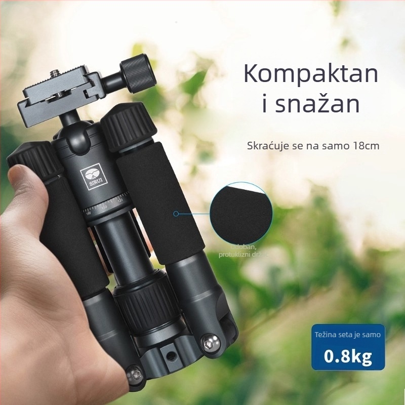 Sirui Am-TT50 DSLR stolni tripod s kugličnom glavom, aluminijska legura, ploča brzog otpuštanja, nosivost 6–10 kg, težina 1 kg