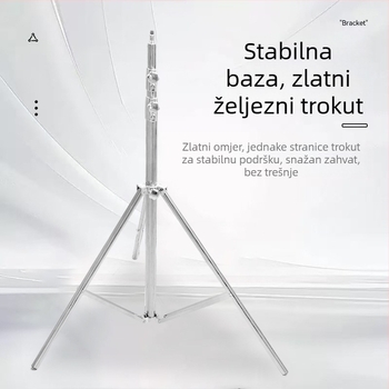 Stalak za fotografiju od nehrđajućeg čelika, 3-dijelni, nosivost 10 kg, cijev promjera 19–30 mm, težina 2,5 kg