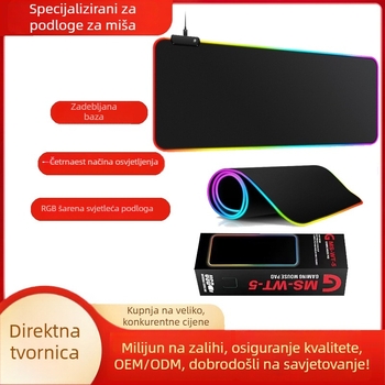RGB gaming podloga za miš s LED osvjetljenjem, gumasta protuklizna površina, velika veličina
