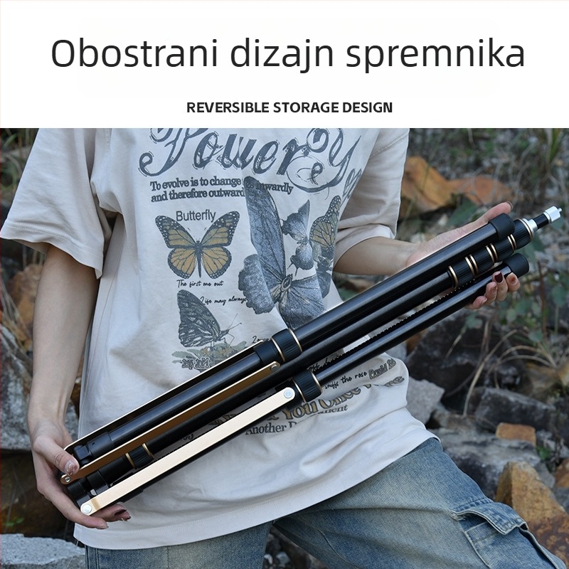 LS325 Aluminijski fotografijski nosač/tripod, nosivost 6 kg, visina 2660 mm, promjer cijevi 32 mm, 5 sekcija