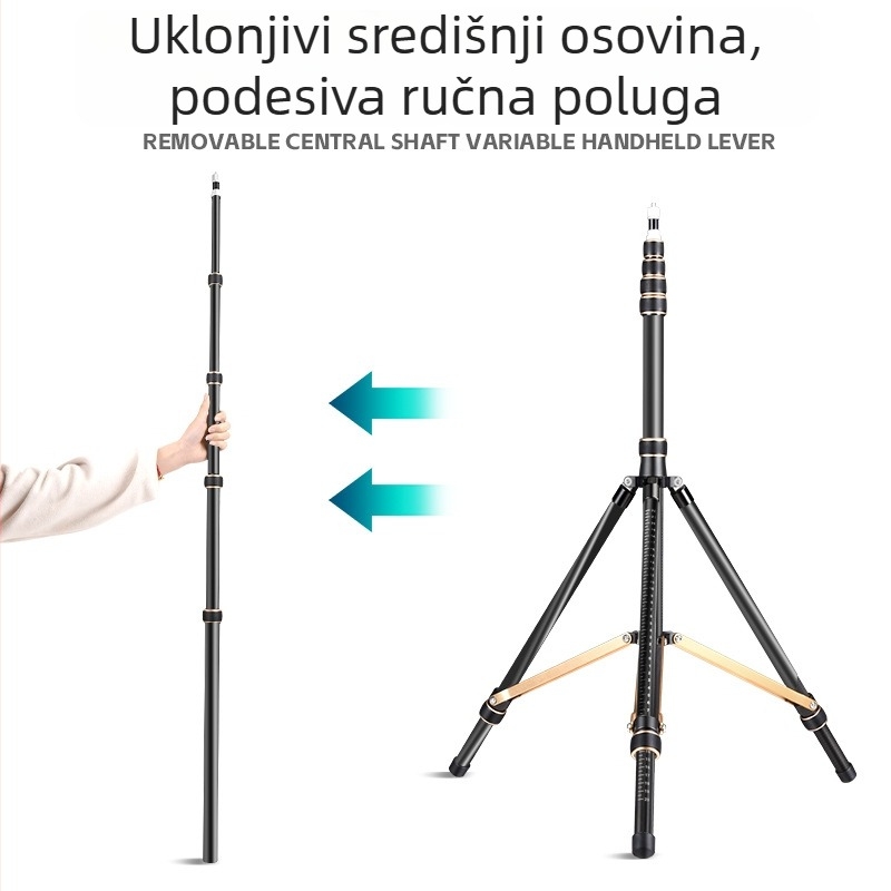 LS325 Aluminijski fotografijski nosač/tripod, nosivost 6 kg, visina 2660 mm, promjer cijevi 32 mm, 5 sekcija