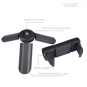 Stativ za mobitel s glavom sa tri osi; nosivost 3 kg; plastična konstrukcija; model 02.