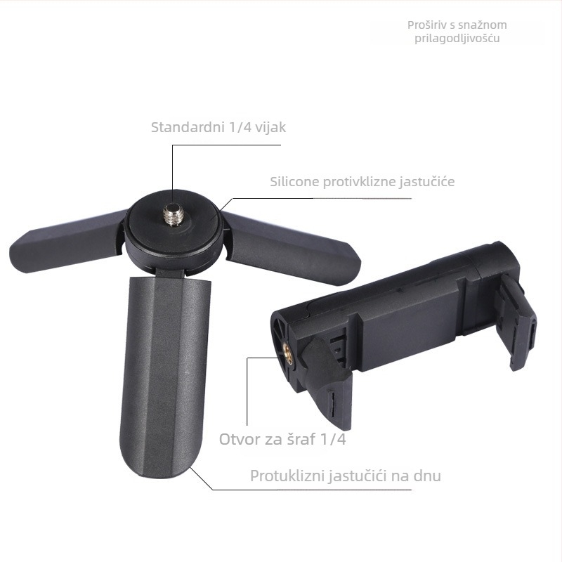 Stativ za mobitel s glavom sa tri osi; nosivost 3 kg; plastična konstrukcija; model 02.