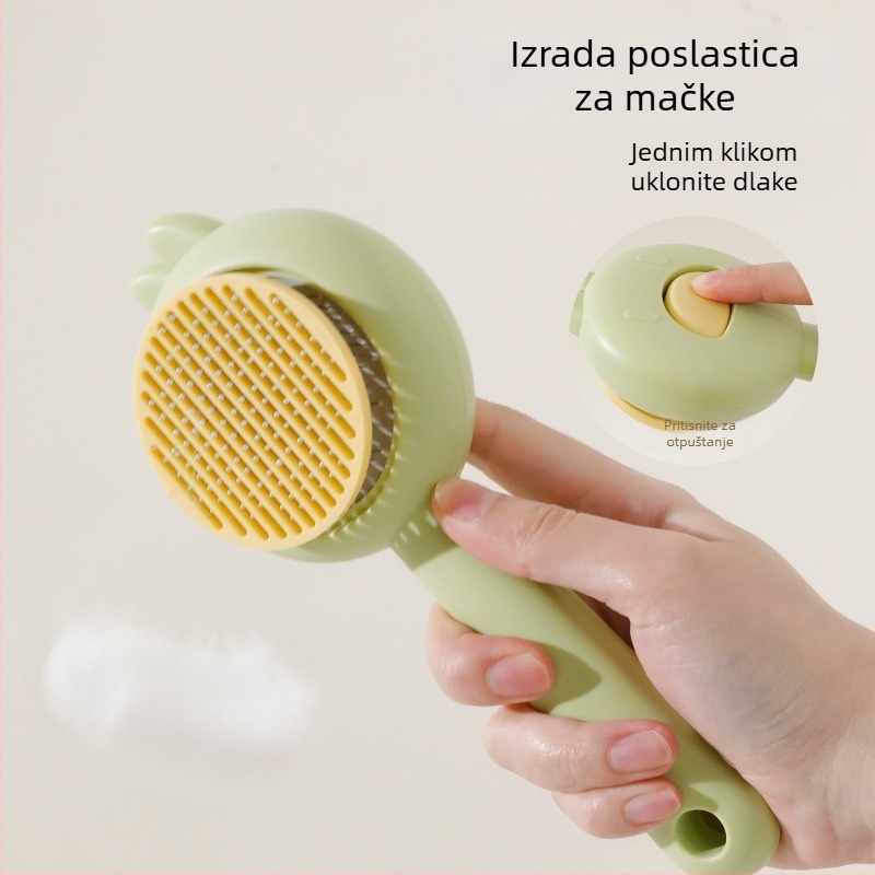 Deshedding igličasti češalj za mačke i pse – samopračni alat za njegu kućnih ljubimaca, PP + nehrđajući čelik, 200 komada po kartonu