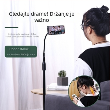 Podni trokutasti stalak za telefon i tablet, za nadgledanje iznad, 360° široki kut (nosivost do 2 kg; težina 0,99 kg)