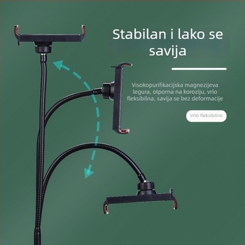 Podni trokutasti stalak za telefon i tablet, za nadgledanje iznad, 360° široki kut (nosivost do 2 kg; težina 0,99 kg)
