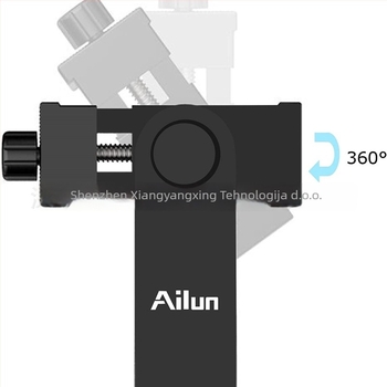 Držač za telefon s klipom i stativom s 360° vertikalnom rotacijom, PTZ adapter, držač za selfie; plastična konstrukcija; nosivost 3 kg; predstavljen 2019