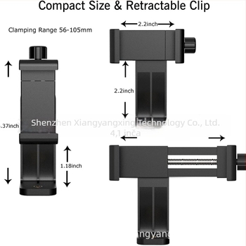 Držač za telefon s klipom i stativom s 360° vertikalnom rotacijom, PTZ adapter, držač za selfie; plastična konstrukcija; nosivost 3 kg; predstavljen 2019