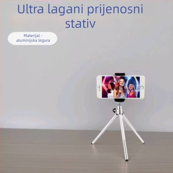 Stolni dvodijelni aluminijski stativ s kugličnom glavom, za telefone, kamere i mini projektore, prijenosni