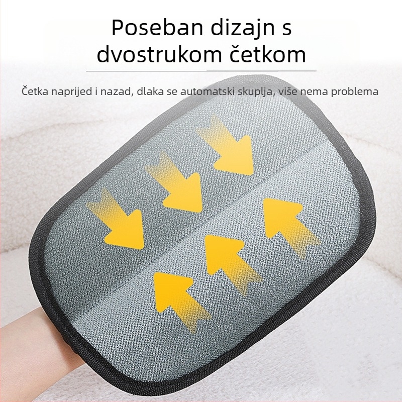 Jucheng rukavica za uklanjanje dlaka elektrostatičkim nabojem za kućne ljubimce, dvostrano četkanje, poliester, okrugli češalj