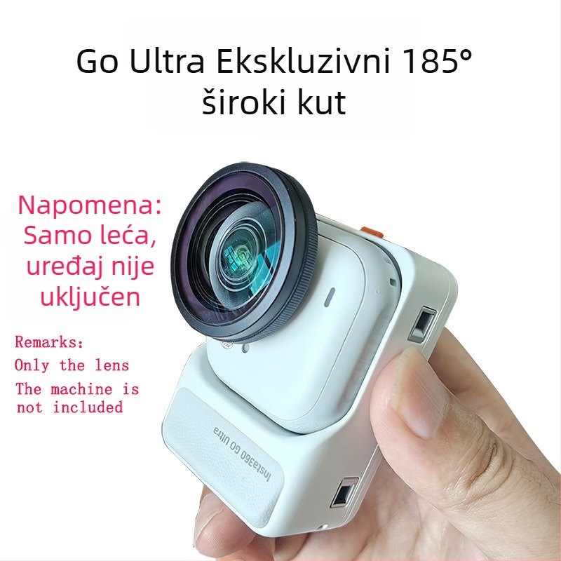 Pribor za Insta360 GO Ultra, širokokutni objektiv 185°, kućište od aluminijske legure, optičko staklo, model G019-b