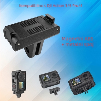 Magnetski bazni adapter za brzi otpuštanje za Action4/5Pro kamere; Materijal: ABS+aluminijska legura; Težina 14 g
