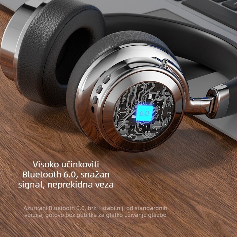 Bežični Bluetooth headset s Bluetooth 5.0, domet 10 m, trajanje baterije više od 8 sati, tijelo od aluminijske legure, IPX6 vodootpornost