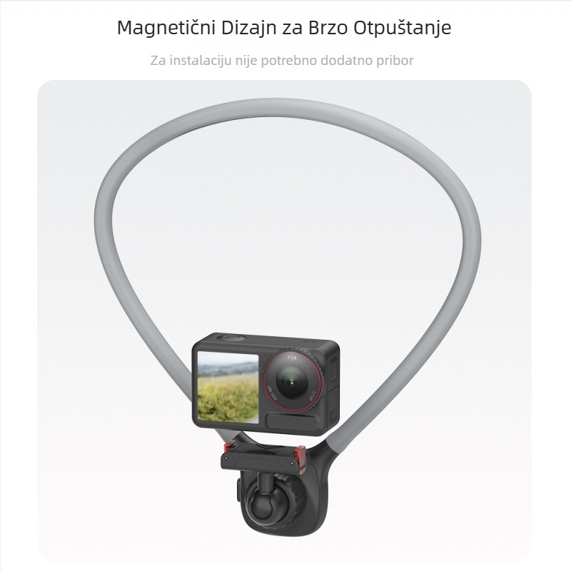 YLTECH Držač za vratni nosač s magnetskim brzim oslobađanjem i usisnom čašom, kompatibilan s GoPro, DJI, Insta360, bez oglednih i kompaktnih kamera te pametnim telefonima