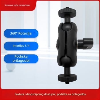 Panoramski nosač za akcijsku kameru – aluminijska legura, opća kompatibilnost, 147 g, tiskani logo, podržava jednostavnu montažu