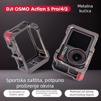 TENGLANG TL-A1 Metalni zaštitni okvir za DJI Osmo Action 5 Pro/4/3 – aluminijska legura, nehrđajući čelik i silikon