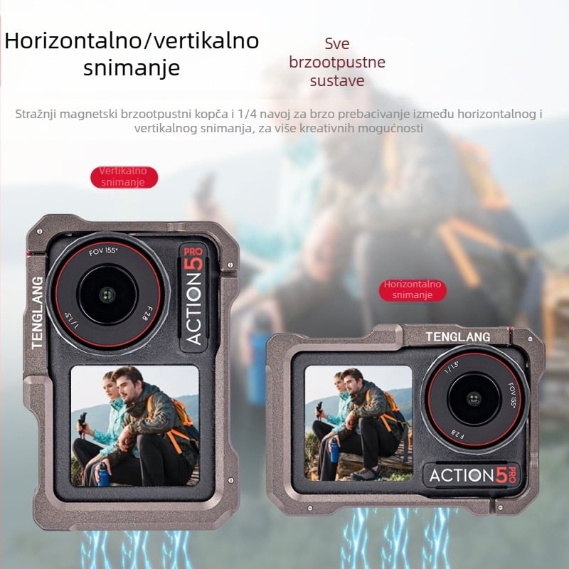 TENGLANG TL-A1 Metalni zaštitni okvir za DJI Osmo Action 5 Pro/4/3 – aluminijska legura, nehrđajući čelik i silikon