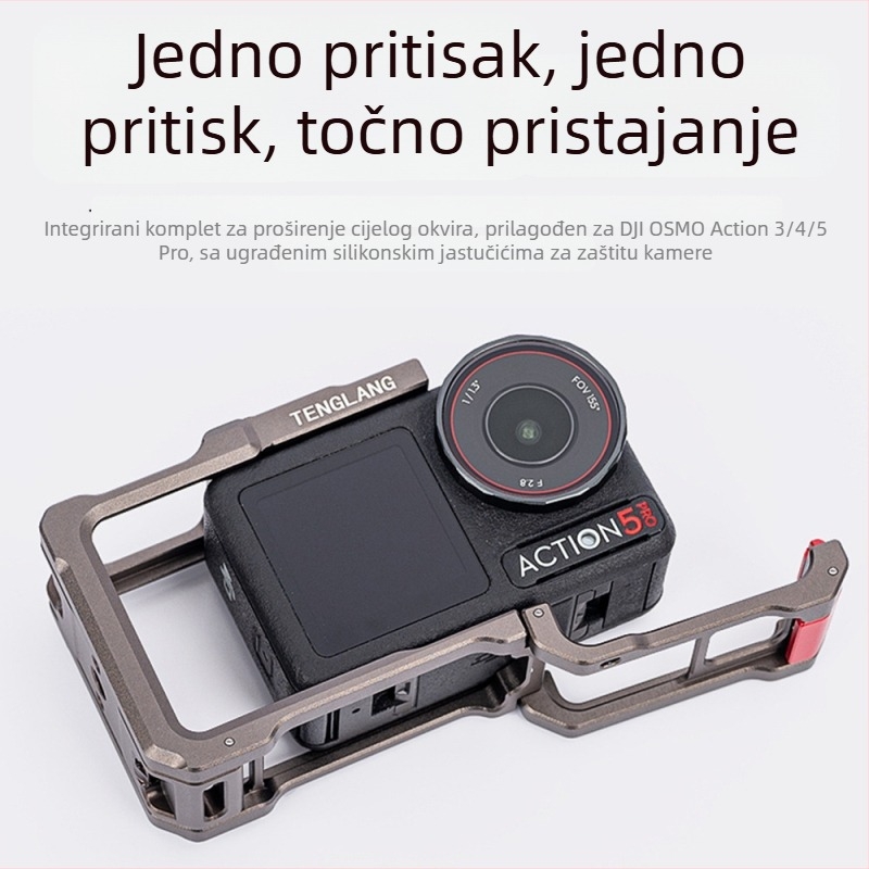 TENGLANG TL-A1 Metalni zaštitni okvir za DJI Osmo Action 5 Pro/4/3 – aluminijska legura, nehrđajući čelik i silikon