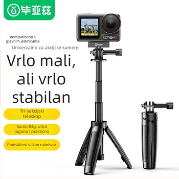 Ručni štap-stativ za akcijsku kameru, 360° panoramski kadar, aluminijska legura, model Js24