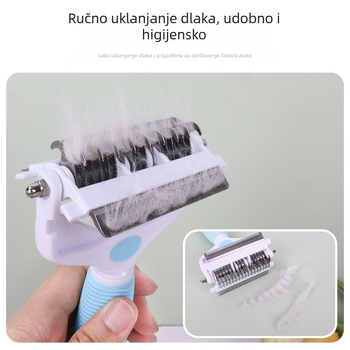 Histotree Četka za čvorove kućnih ljubimaca — za mačke i pse, 3-u-1 sklopiva uklanjač dlaka; materijali: plast/TPR/metalik