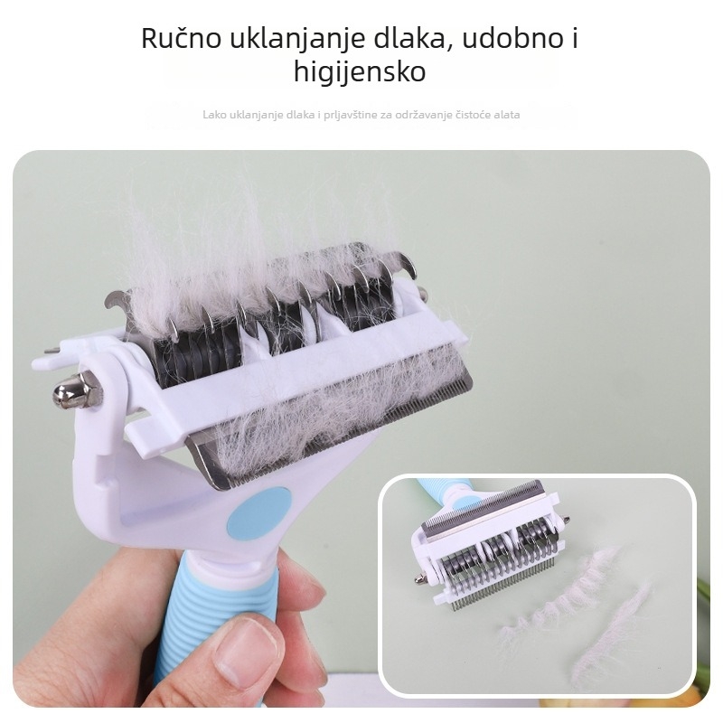 Histotree Četka za čvorove kućnih ljubimaca — za mačke i pse, 3-u-1 sklopiva uklanjač dlaka; materijali: plast/TPR/metalik